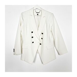 White House Black Market Women’s Jacket Blazer Size 6 White Button Closure RARE